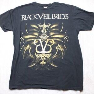 Black Veil Brides Band Tee Mens L Black Andy Biersack Graphic Goth Metal Rock‎